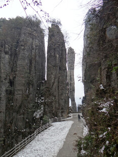 恩施冬日张家界奇峰雪景