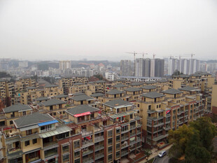 恩施城市居民区俯瞰景象