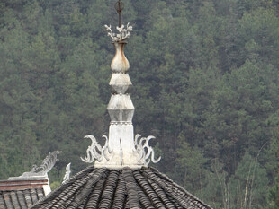 恩施古建屋顶精巧装饰细节