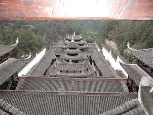 恩施中式古建筑群俯瞰全景