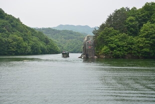 青山绿水间的宁静江河