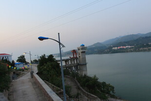 湖畔小路旁的美丽风光