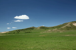 广袤草原与蓝天相映