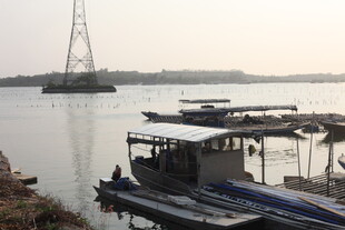 湛江江边码头船只停泊景象