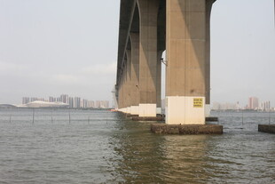 湛江海上大桥桥墩近景