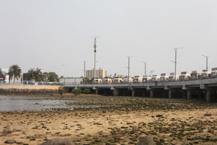 湛江河边桥梁建筑风景图