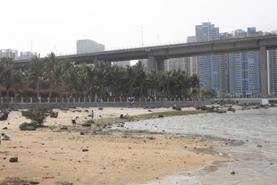 湛江城市沙滩与跨海建筑景观