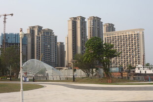湛江城市景观 高楼与绿地