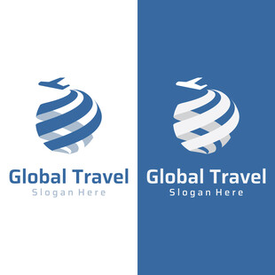 环球旅行公司标志设计