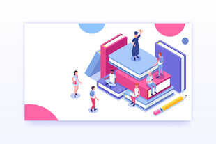 创意办公场景插画
