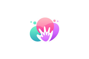 多彩手形创意图标设计