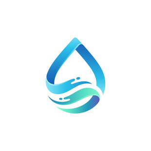 水滴海浪创意标志设计