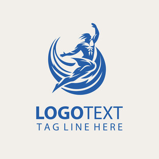 动感人物水波标志设计