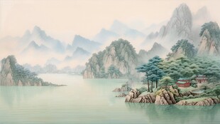 水墨山水间的静谧景致