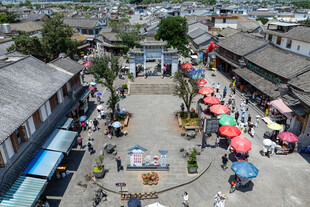 亚洲中国云南大理喜洲古镇风光