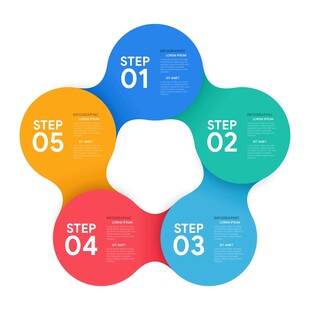 五目录星形状信息图表