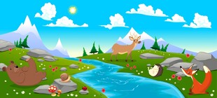 美丽户外自然风光场景