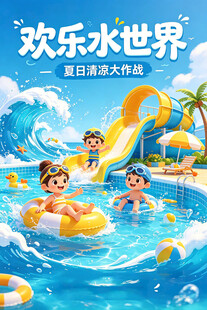 欢乐水世界亲子玩水场景