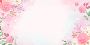 梦幻花卉边框背景图