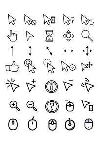 手绘风格网页交互图标集