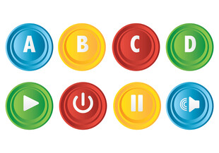 多彩多媒体功能按钮图标