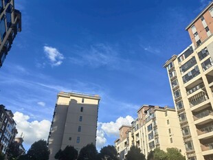 城市高楼与蓝天景观