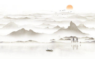 禅意山水背景