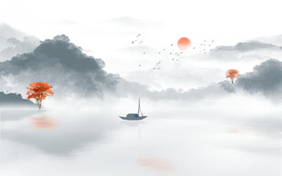 中式山水背景