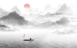 水墨山水背景