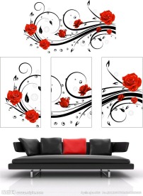 艳丽玫瑰无框画