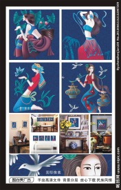 手绘 临摹 蜡染 （人像是位图）