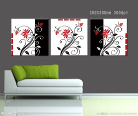 简约花纹无框画