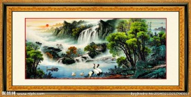 青山绿水 风水画