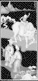 童子牧牛灰度图