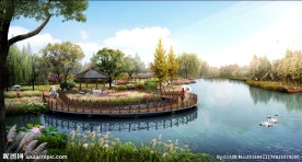 临水公园景观亭效果图