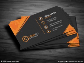 橙色黑色名片模板