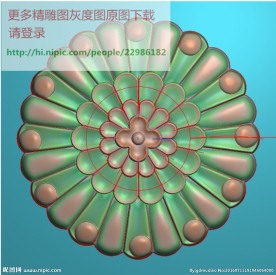 圆形花精雕图