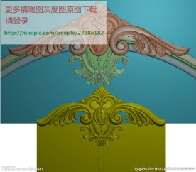欧式床头花门上洋花精雕图