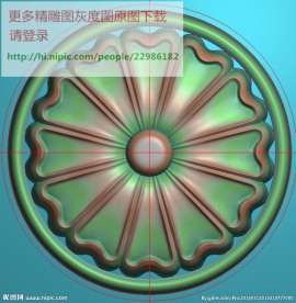 圆形洋花门上花精雕图