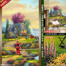 唯美玄关风景壁画