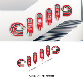 企业楼梯文化墙