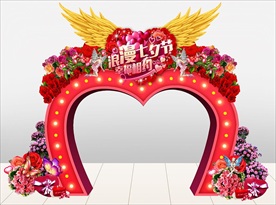 浪漫七夕时尚心形门头