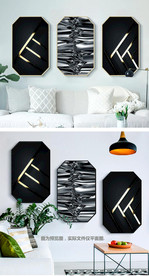 黑白抽象组合装饰画