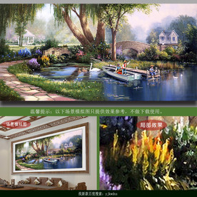 休闲假日风景油画