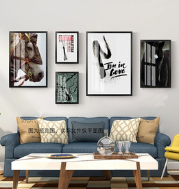 北欧马风景组合装饰画