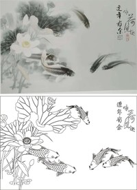 咏荷鱼趣