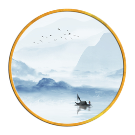 中国风   抽象山水画 大厅装