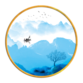 中国风   抽象山水画 大厅装