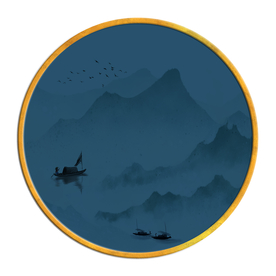 中国风   抽象山水画 大厅装