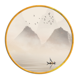 中国风   抽象山水画 大厅装